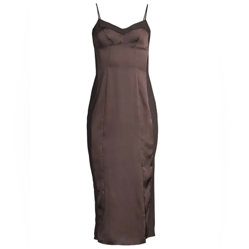 Free People City Cool Midi Slip Chocolate Merlot - Picture 3 of 6